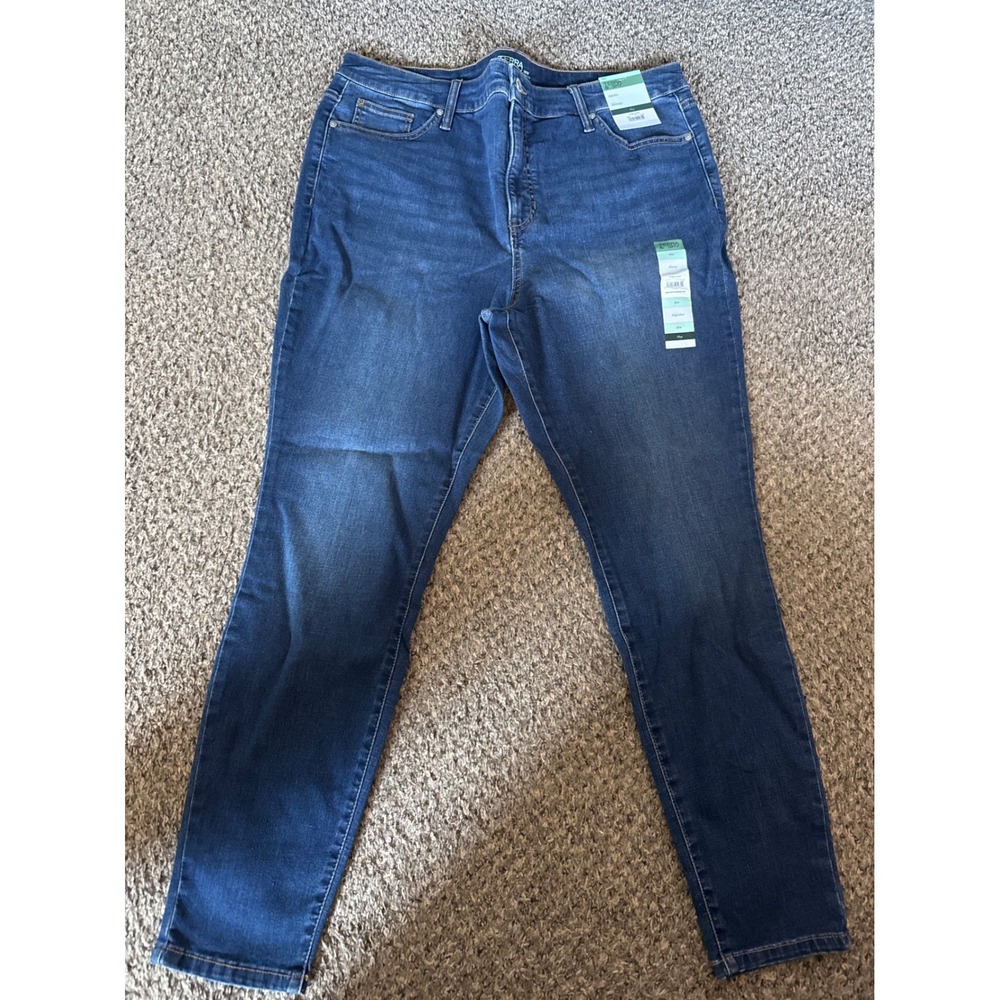 Terra & Sky Womens High Rise Skinny Jeans Plus Size 18W Medium Wash Denim